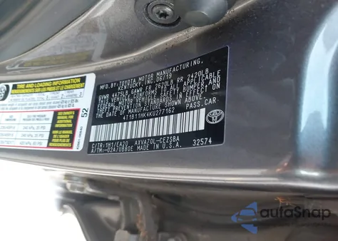 2019 Toyota Camry Se from USA, damaged, VIN 4T1B11HK4KU277162